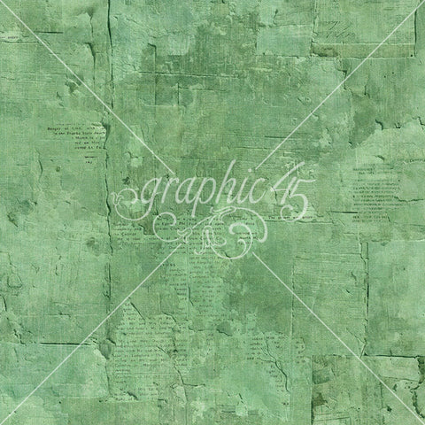 G45 - Journaling Through Time - 12x12 Single Sheet - Leaf Green Layered