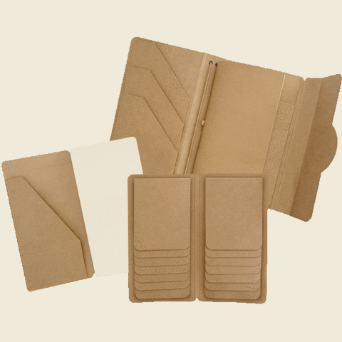 G45 - Travel Album with Inserts - Waterfall Folder & Journaling Notebooks - Kraft