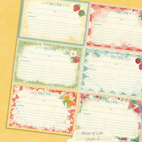 G45 - Slice of Life - 12x12 Single Sheets/ Recipe Card Cut-A-Parts