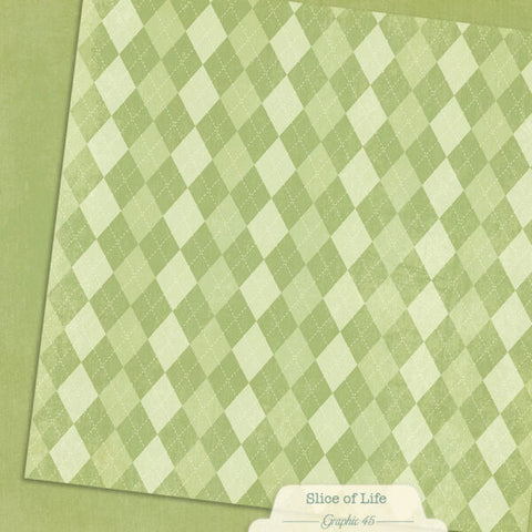 G45 - Slice of Life - 12x12 Single Sheets/ Green Apple Patterns & Solids
