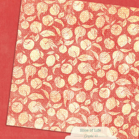 G45 - Slice of Life - 12x12 Single Sheets/ Pomegranate Red Patterns & Solids