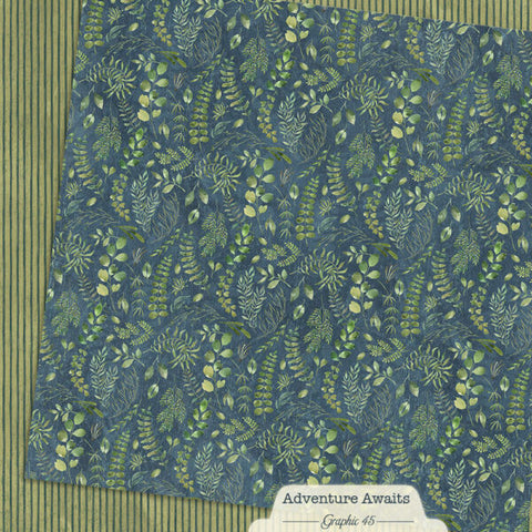 G45 - Adventure Awaits - 12x12 Single Sheets/ Floral Fern
