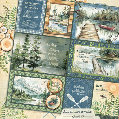 G45 - Adventure Awaits - 12x12 Single Sheets/ Journaling Cut-A-Parts