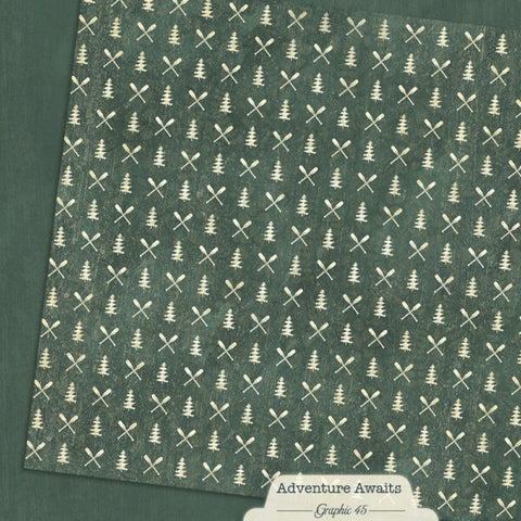 G45 - Adventure Awaits - 12x12 Single Sheets/ Evergreen Solids & Patterns