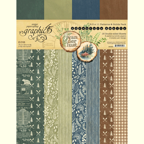 G45 - Adventure Awaits - 8.5 x 11 Patterns and Solids Pack