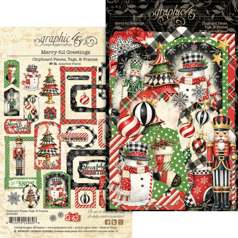 G45 - Merry-ful Greetings - Chipboard Pieces, Tags & Frames