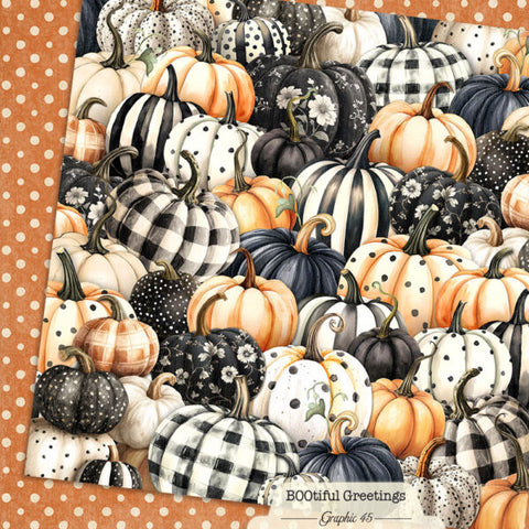 G45 - BOOtiful Greetings - 12x12 Single Sheets/ Pumpkins & Polkadots