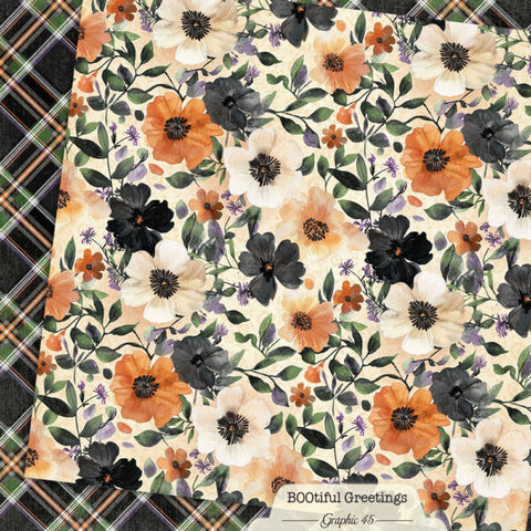 G45 - BOOtiful Greetings - 12x12 Single Sheets/ Floral & Plaid