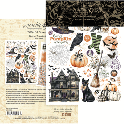 G45 - BOOtiful Greetings - Rub-On Transfers