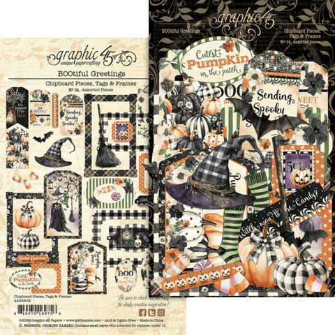 G45 - BOOtiful Greetings - Chipboard Pieces, Tags & Frames
