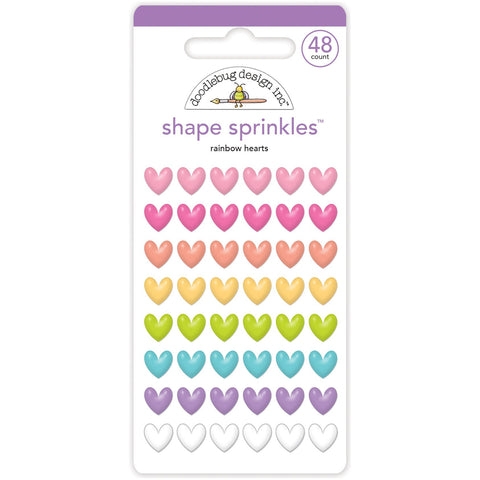 Doodlebug - Fairy Garden Collection - Shape Sprinkles - Rainbow Hearts / 5550