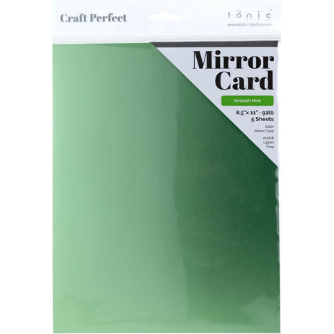 Tonic Studio - Craft Perfect Mirror Cardstock - 8.5"X11" 5/Pkg - High Gloss / Satin Smooth Mint