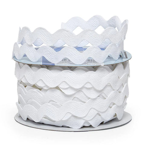 Ribbon - 1/2 Inch - Ric Rac Trim / White