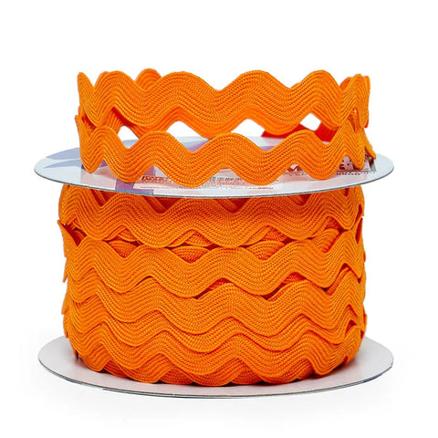 Ribbon - 1/2 Inch - Ric Rac Trim / Orange