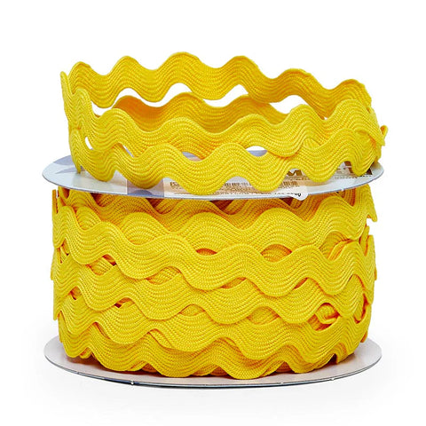 Ribbon - 1/2 Inch - Ric Rac Trim / Yellow