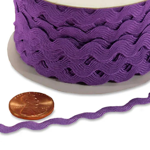 Ribbon - 1/4 Inch - Ric Rac Trim / Purple