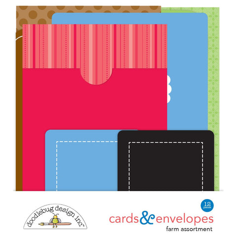 Doodlebug - Down on the Farm - Farm Assortment Cards & Envelopes / 5877