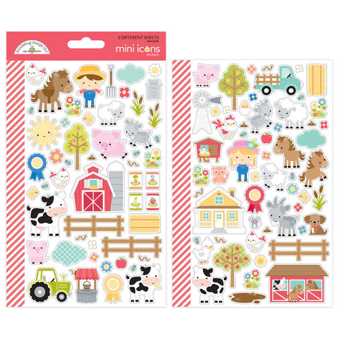 Doodlebug - Down on the Farm - Mini Icons Stickers / 5914