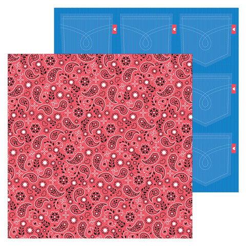 Doodlebug - Down on the Farm - 12x12 Single Sheets - Red Bandana / 5954
