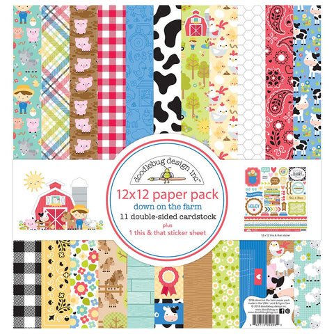Doodlebug - Down on the Farm - 12x12 Paper Pack / 5996