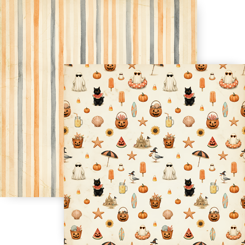 Country Craft Creations - Summerween Ghosts on Vacation -12x12 / 27 Double-Sided 12x12 Papers SHIPPING AUGUST 1ST