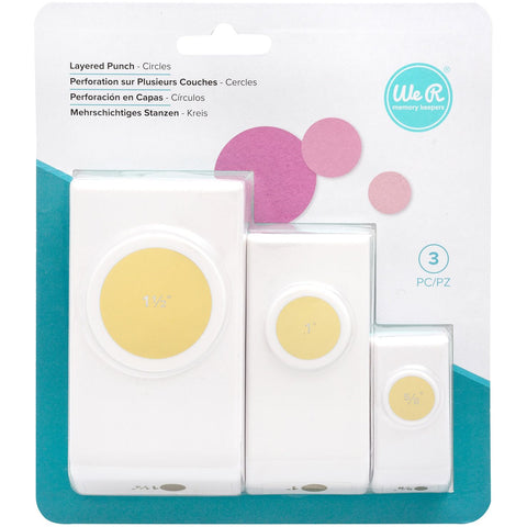 We R Memory Keepers - Layering Punches 3/Pkg - Circles  1.5", 1", .625"