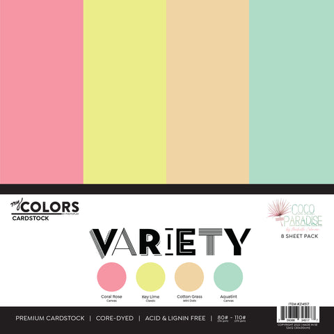 Photo Play - Coco Paradise - My Colors Cardstock - Variety Pack / 8 sheets