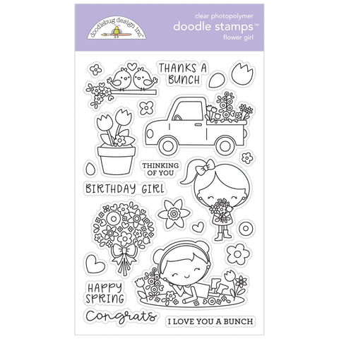 Doodlebug - Party Time - Doodle Stamps - Flower Girl / 6333