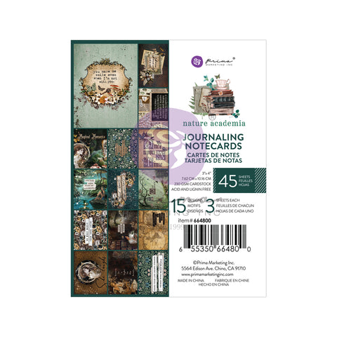 Prima - Nature Academia Collection - Journaling Note Cards 3x4 / 4800