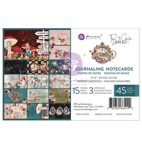 Prima - Lost in Wonderland Collection - Journaling Note Cards 4x6 / 5142