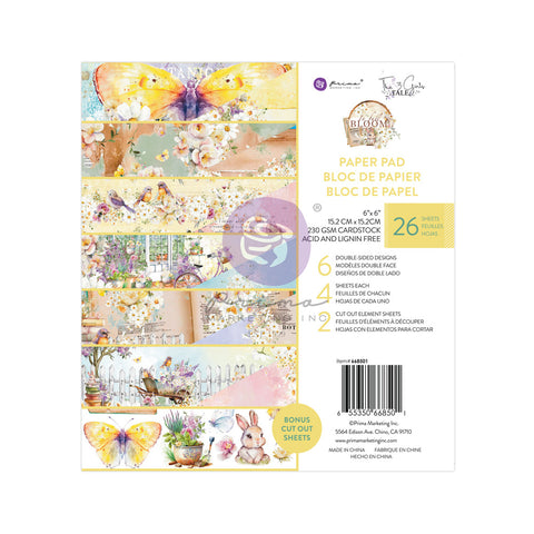 Prima - In Full Bloom Collection - 6x6 Paper Pad with 24 sheets / 8501