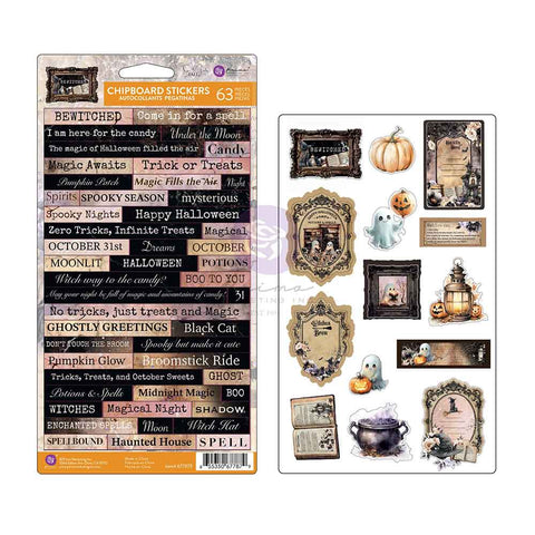 Prima - Bewitched Collection - Chipboard Stickers – 63 pcs