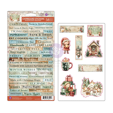 Prima - Twinkle & Treats - Chipboard Stickers – 58 PCS