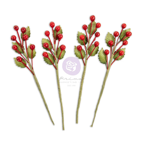 Prima - Twinkle & Treats Flowers - Christmas Berries - 0336