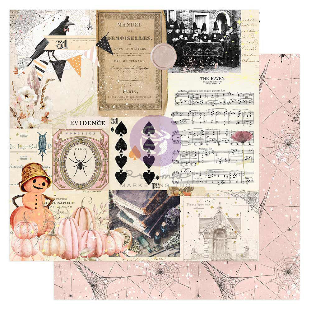 Prima - Twilight Collection - 12x12 Single Sheets with Foil Details / Oddities