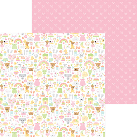 Doodlebug - Bundle of Joy Girl - 12x12 Single Sheet - Bundle of Joy - 6816