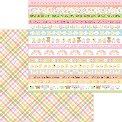 Doodlebug - Bundle of Joy Girl - 12x12 Single Sheet - Blankie - 6817