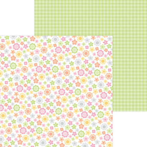 Doodlebug - Bundle of Joy Girl - 12x12 Single Sheet - Baby Blooms - 6820