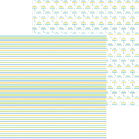 Doodlebug - Special Delivery Boy - 12x12 Single Sheet - Nursery Stripe - 6834