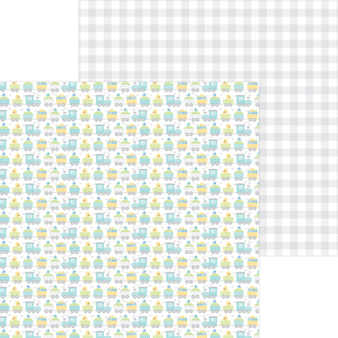 Doodlebug - Special Delivery Boy - 12x12 Single Sheet - Choo Choo - 6835