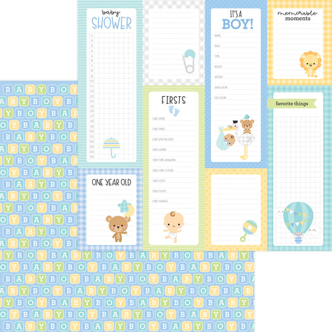 Doodlebug - Special Delivery Boy - 12x12 Single Sheet - Baby blocks - 6836