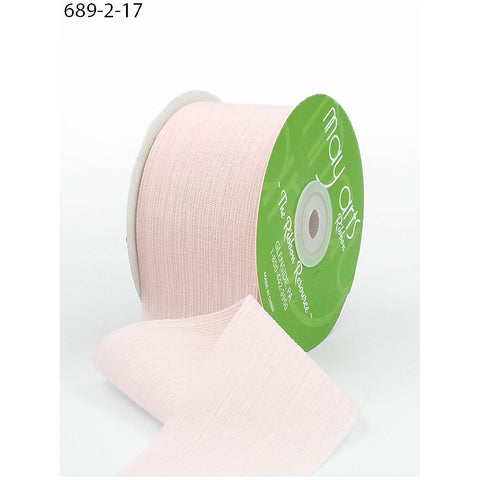 Ribbon - 2 Inch - Crinkle Chiffon Ribbon / Petal Pink