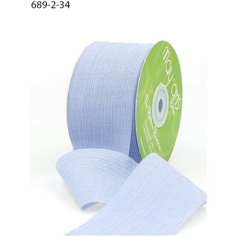 Ribbon - 2 Inch - Crinkle Chiffon Ribbon / Light Blue