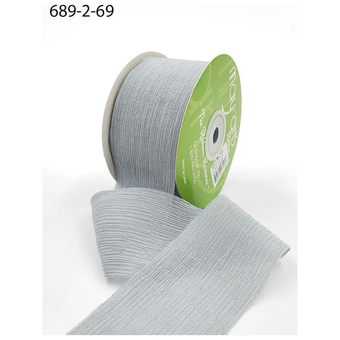 Ribbon - 2 Inch - Crinkle Chiffon Ribbon / Gargoyle