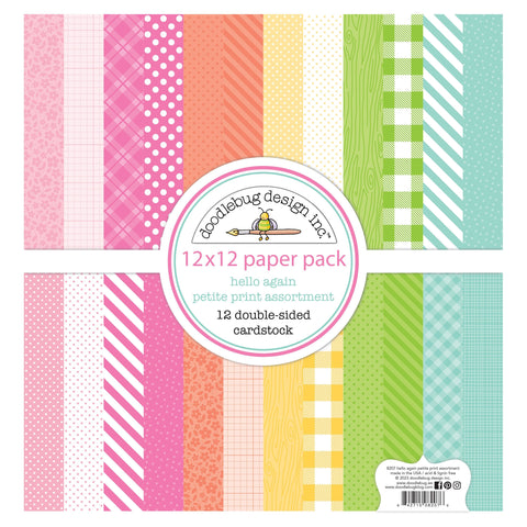 Doodlebug - Hello Again Collection - Petite Prints Assortment Pack - 8207