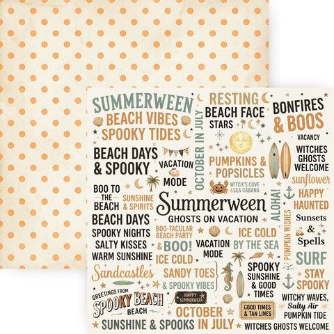 Country Craft Creations - Summerween Ghosts on Vacation / 27 Double-Sided 8x8 Papers
