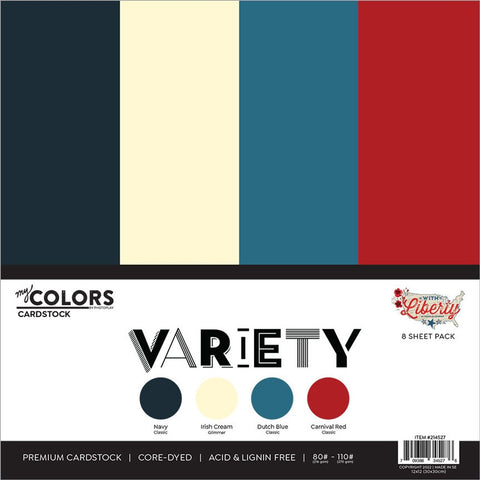 Photo Play - With Liberty - My Colors Cardstock - Variety Pack / 8 sheets