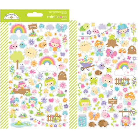 Doodlebug - Fairy Garden Collection - Mini Icons Stickers / 7210