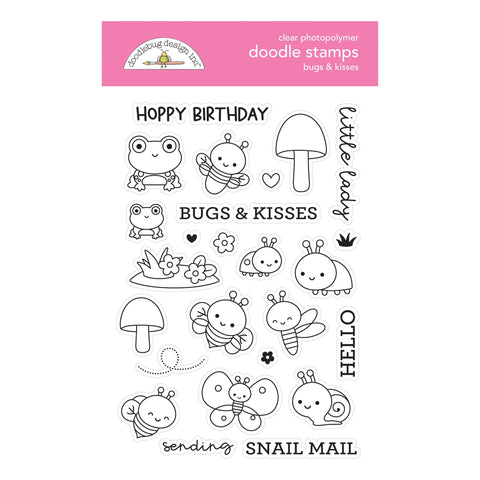 Doodlebug - Fairy Garden Collection - Doodle Stamps - Bugs & Kisses / 7213