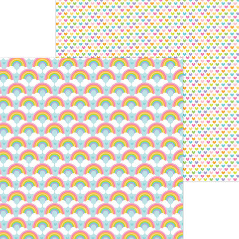 Doodlebug - Fairy Garden Collection - 12x12 Single Sheets - Rainbow Love / 7228